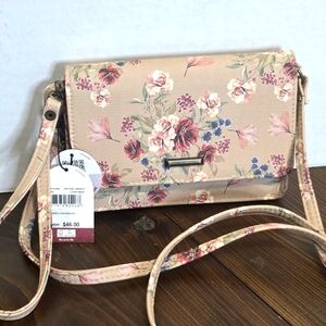 Floral Crossbody Bag - Beige/Pink Floral